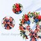 22 Inch Patriotic Spring Wreaths for Front Door 4th of July Wreaths with Red White Blue Hydrangea Flag Bowknot Wreath for Memorial Day Independence Day Home Decor